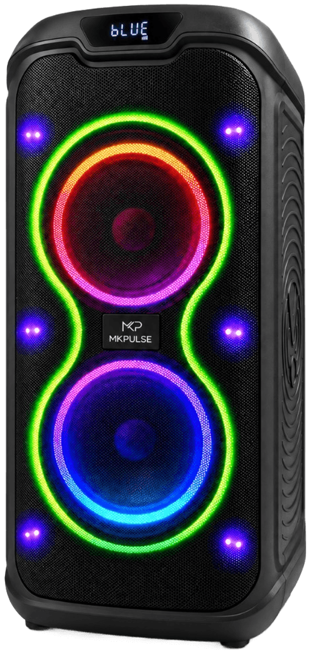 VIBE 6 front view with dual 6.5-inch woofers and full RGB lighting
