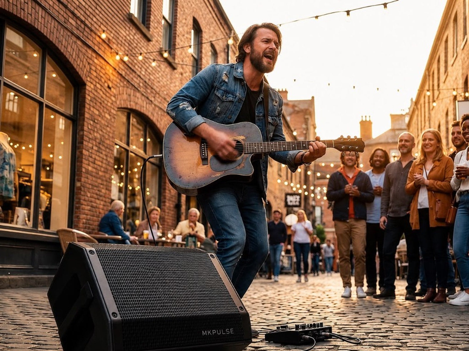 P10 street performance — guitar and live sound