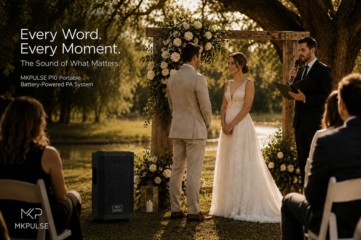 Portable PA speaker at an outdoor planned event