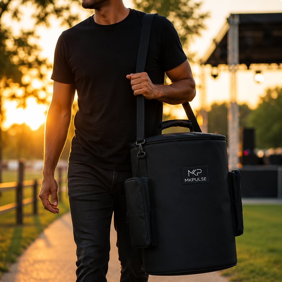 Carrying the MKPULSE P10 in its bag